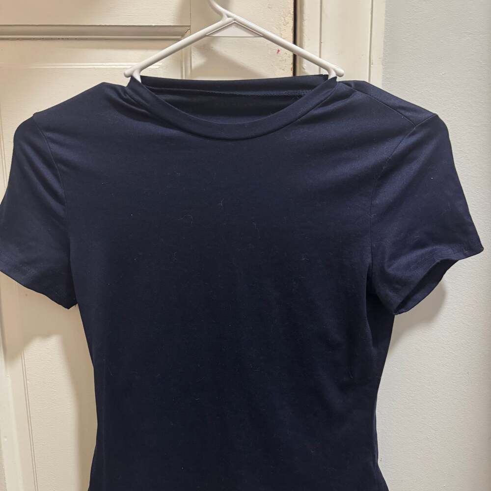 Women Ribbed Crop Top Short Sleeve Basic Fitted Tees Crewneck Plain Skinny T Shi